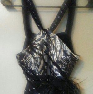 Black and White Alyn Rose Gown